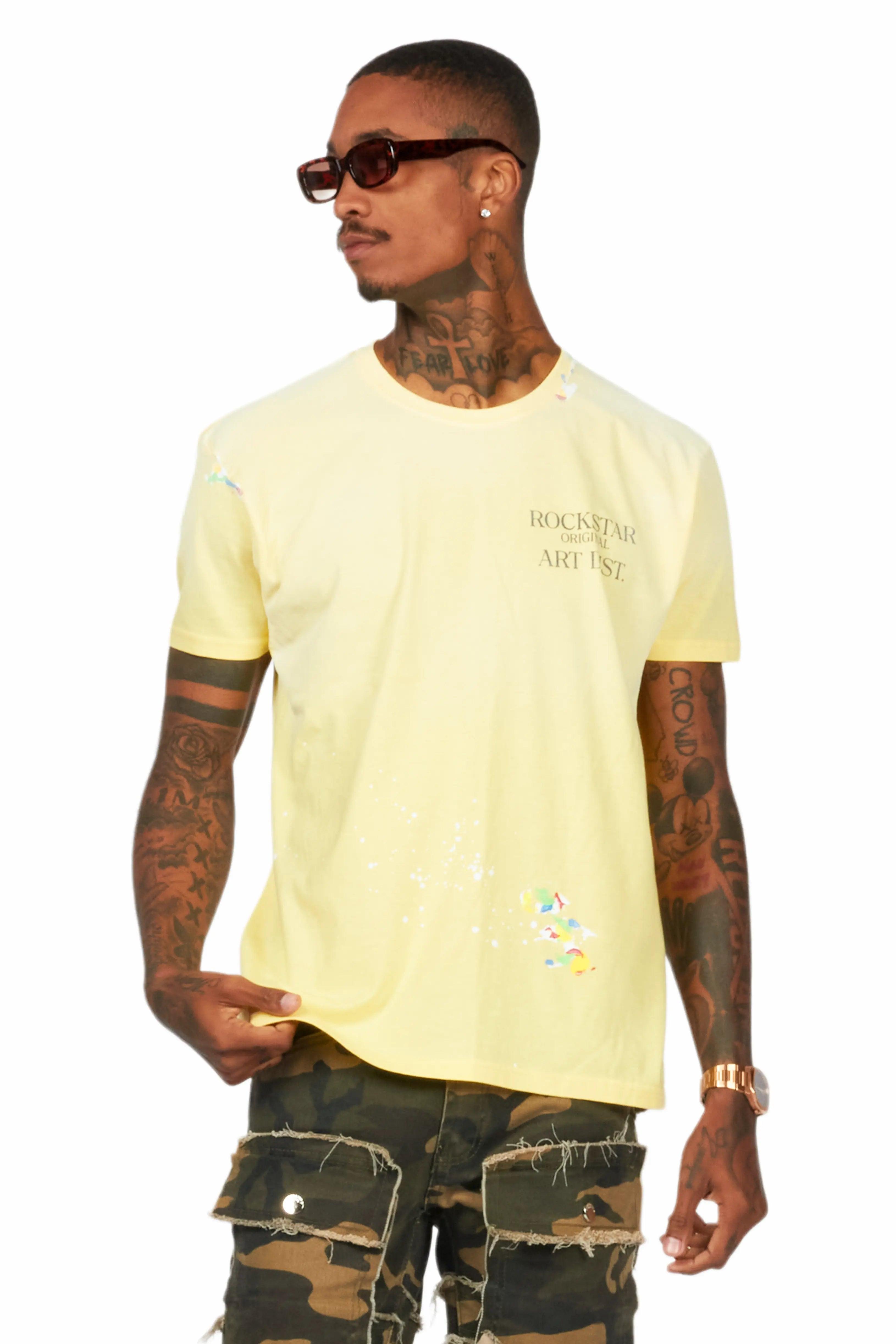 Palmer Light Yellow Graphic T-Shirt Male Product Image