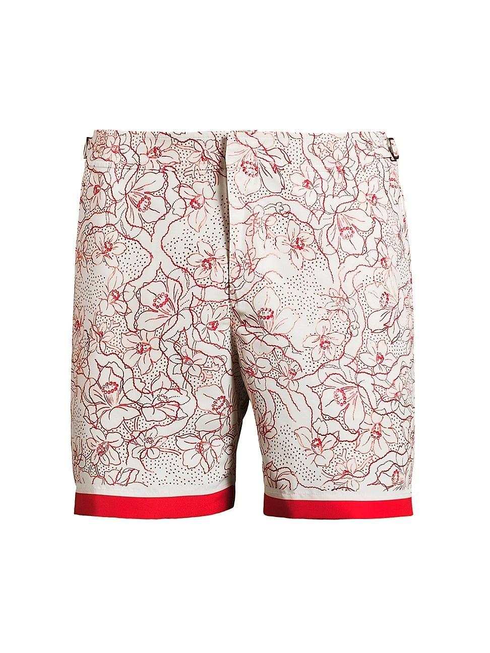 Mens Floral Colorblock Swim Shorts Product Image