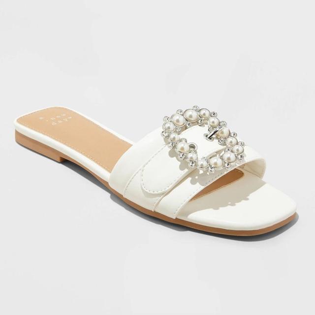 Womens Kelsey Bone Buckle Sandals - A New Day Cream Product Image