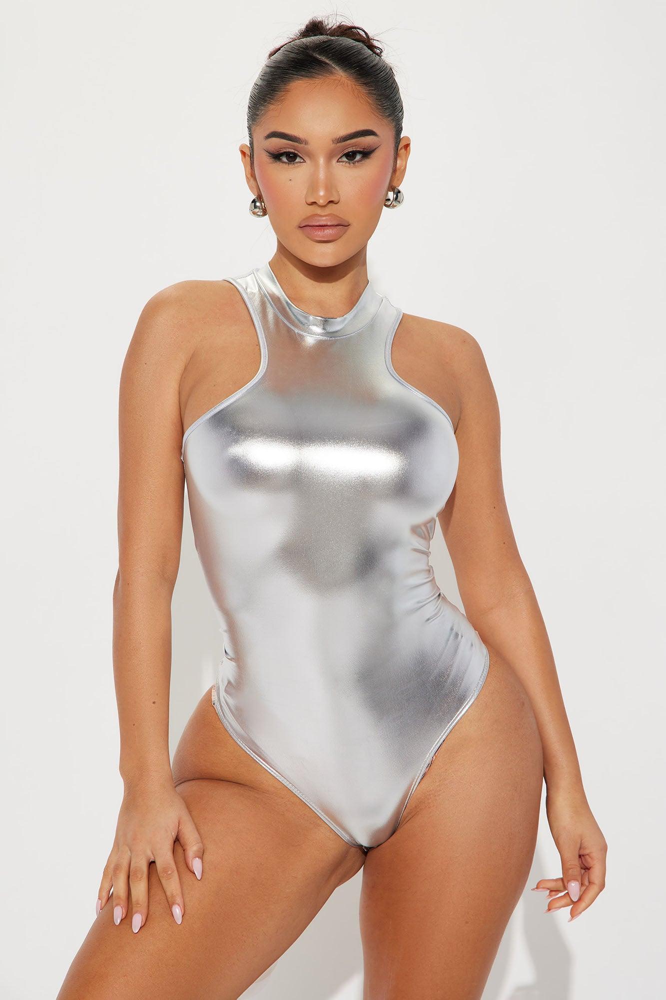 Have Your Attention Bodysuit - Silver Product Image