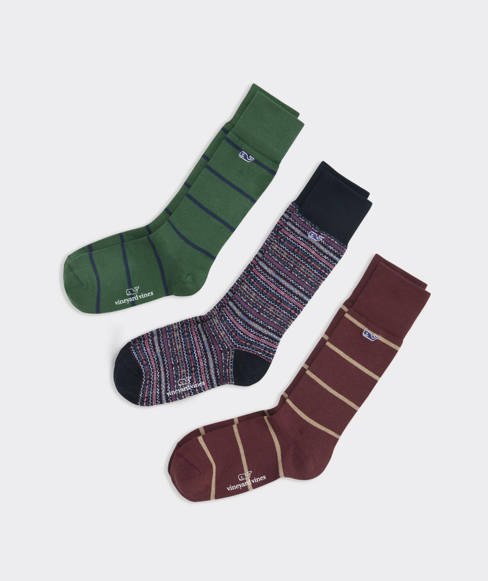 Fair Isle Stripe 3-Pack Socks Product Image