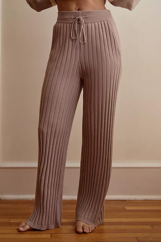 Varley Simeon Rib-Knit Wide-Leg Pants Product Image