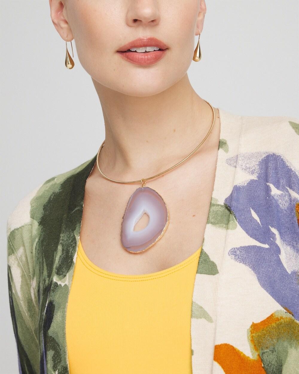 Agate Stone Collar Necklace Product Image