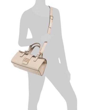 Leather East West Flap Over Satchel for Women Product Image