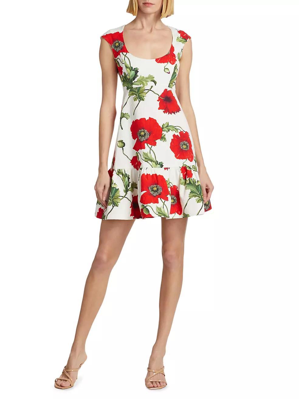 Poppies Cotton Cloqué Minidress Product Image