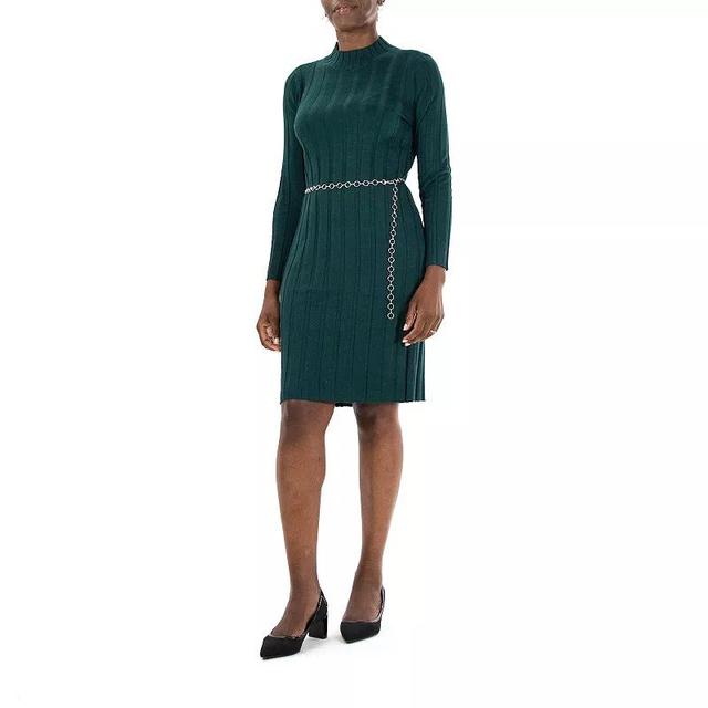 Womens Nina Leonard Ribbed Mockneck Sweaterdress Product Image