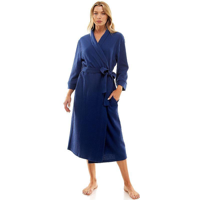 Womens Croft & Barrow Waffle-Knit Kimono Robe Product Image