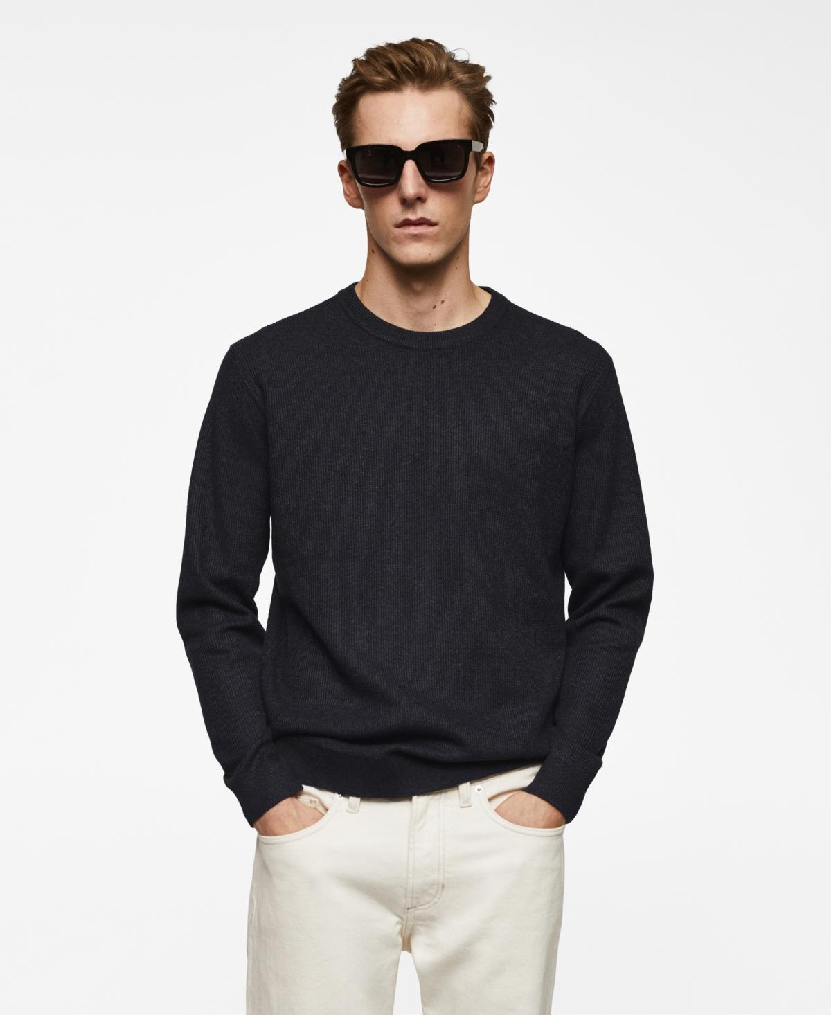 MANGO MAN - Structured cotton sweater dark navyMen Product Image