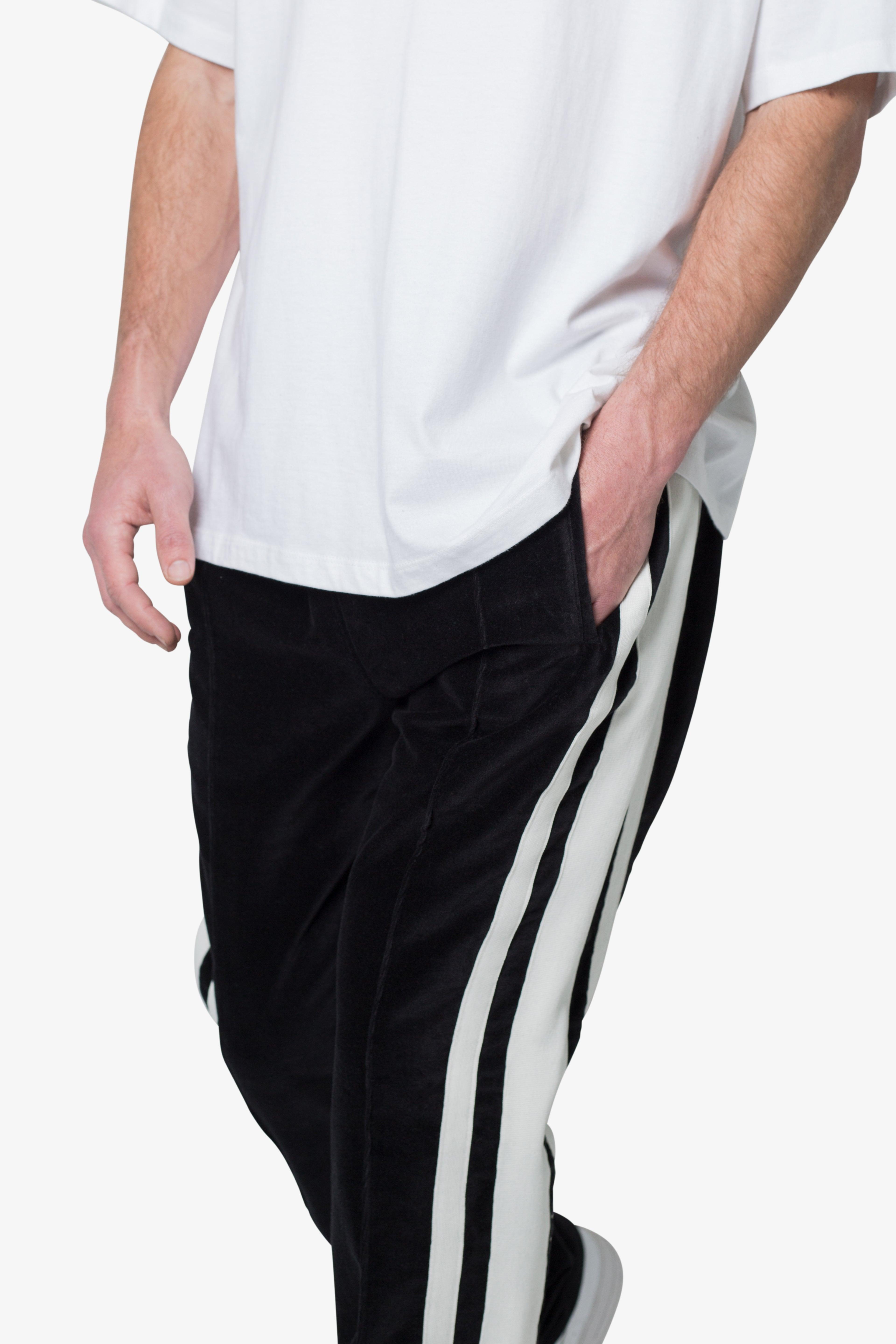 Baggy Velour Track Pants - Black Product Image