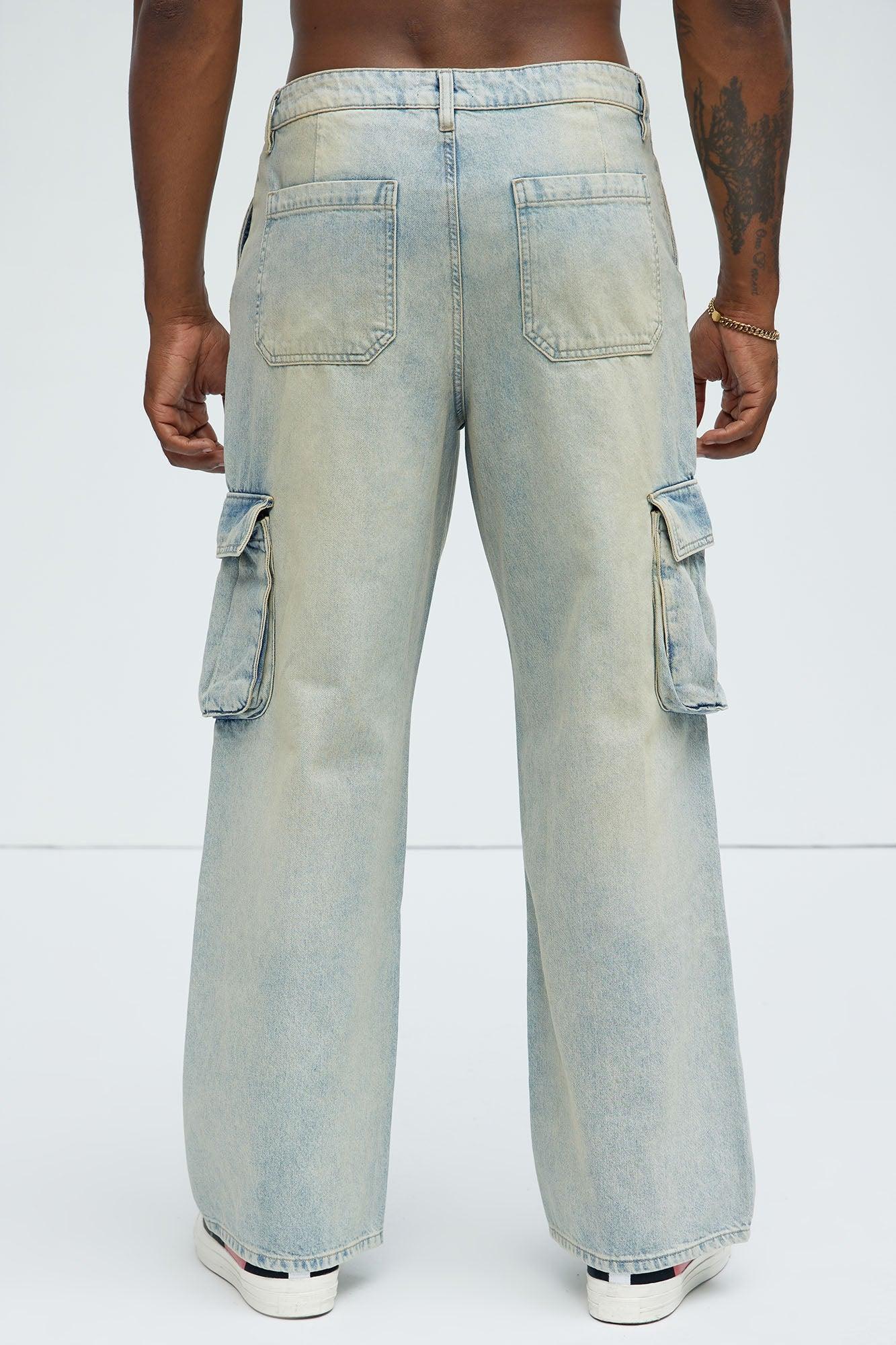 Micah Baggy Moto Jeans - Light Blue Wash Product Image