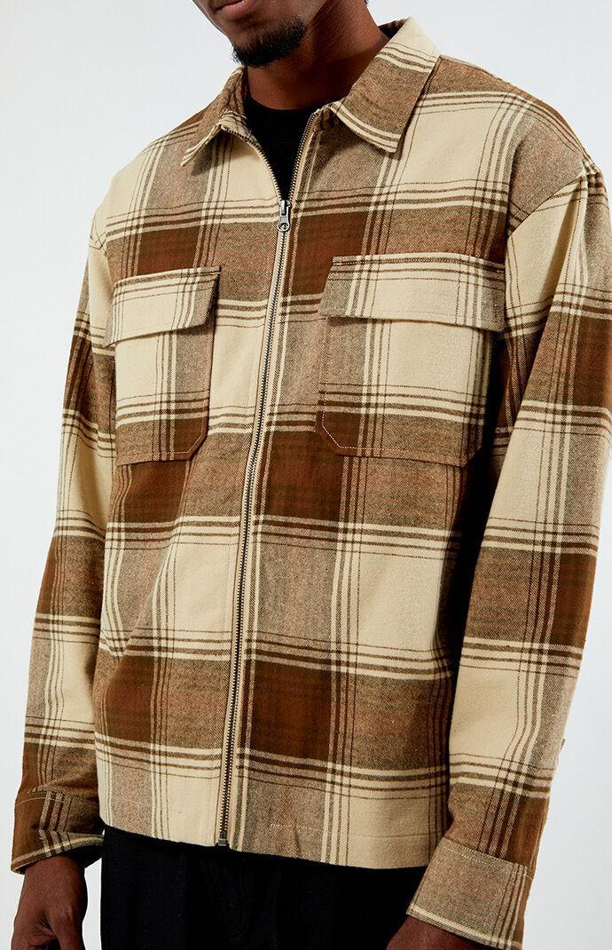 Men's Full Zip Flannel Shirt Product Image