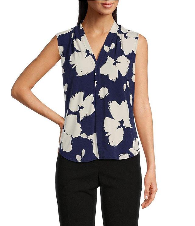 DKNY by Donna Karan Sleeveless V-Neck Floral Cami Top Product Image