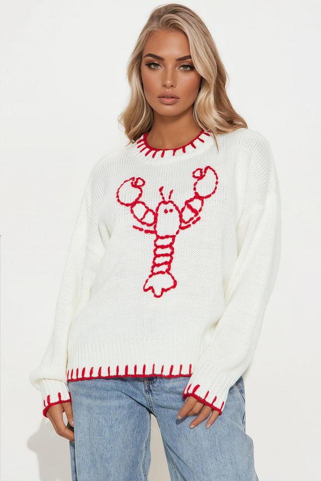 You're My Lobster Sweater - Cream/combo Product Image