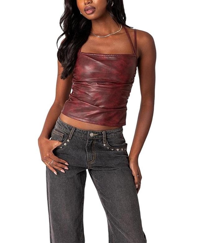 Womens Haze strappy faux leather top Product Image