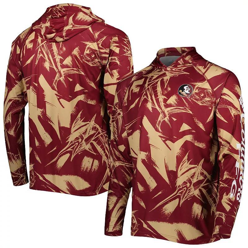 Mens Columbia Garnet/Gold Florida State Seminoles Super Terminal Tackle Omni-Shade Raglan Long Sleeve Hoodie T-Shirt Product Image