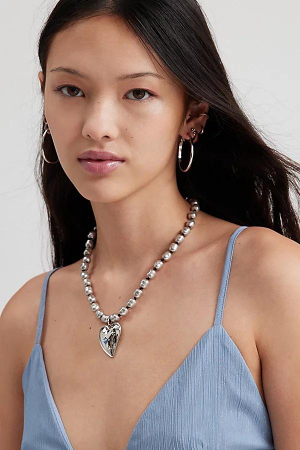 Statement Heart Pendant Necklace Womens at Urban Outfitters Product Image