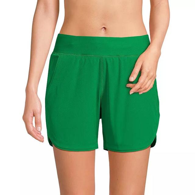 Womens Lands End 5 Quick Dry Swim Shorts With Panty Carmine Pink Product Image