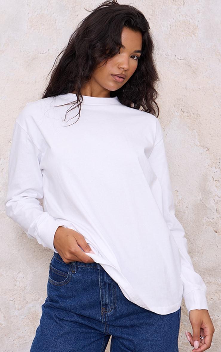 White Chill Vibes Long Sleeve Top Product Image