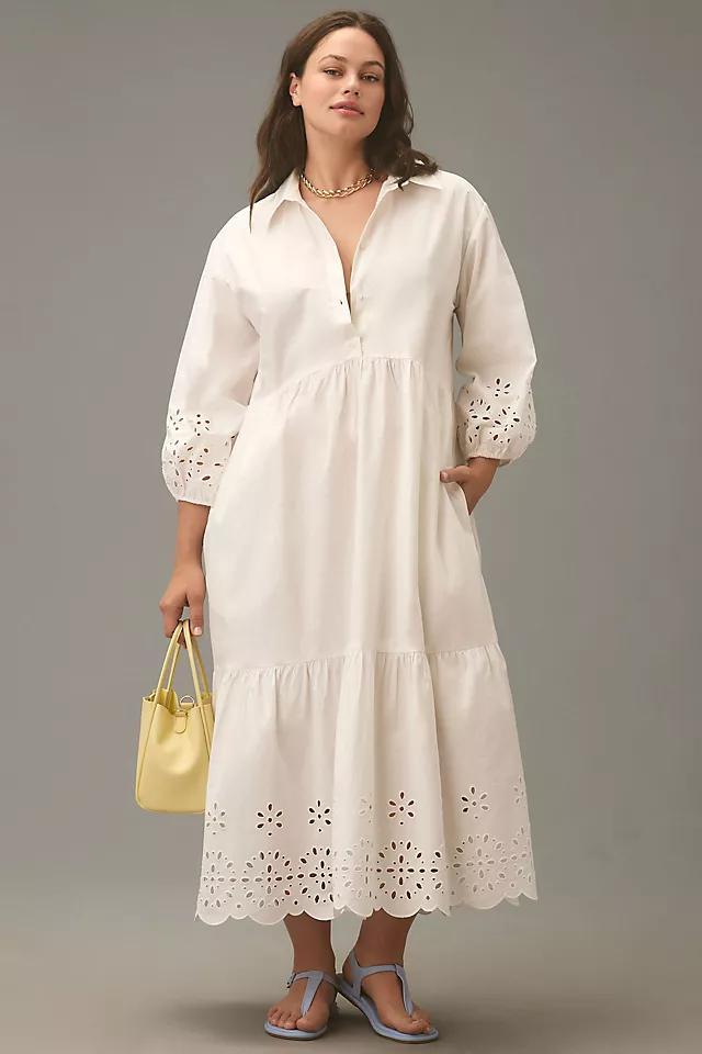 The Bettina Tiered Shirt Dress by Maeve: Eyelet Edition Product Image