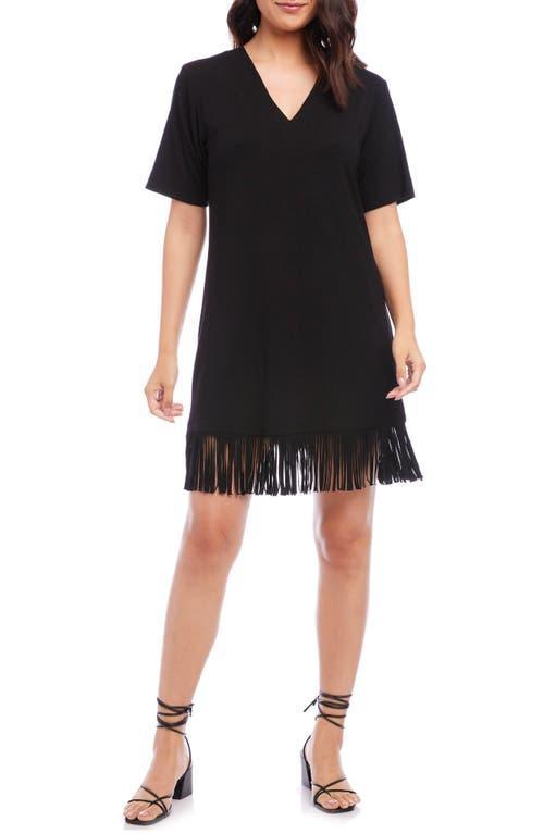 Karen Kane Fringe Trim V-Neck Minidress Product Image