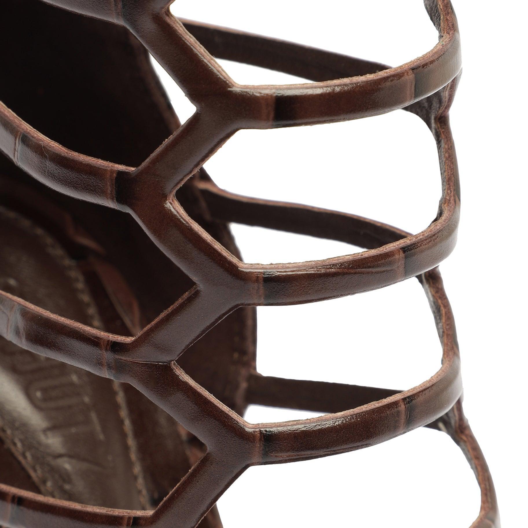 Julianna Crocodile-Embossed Leather Sandal Product Image