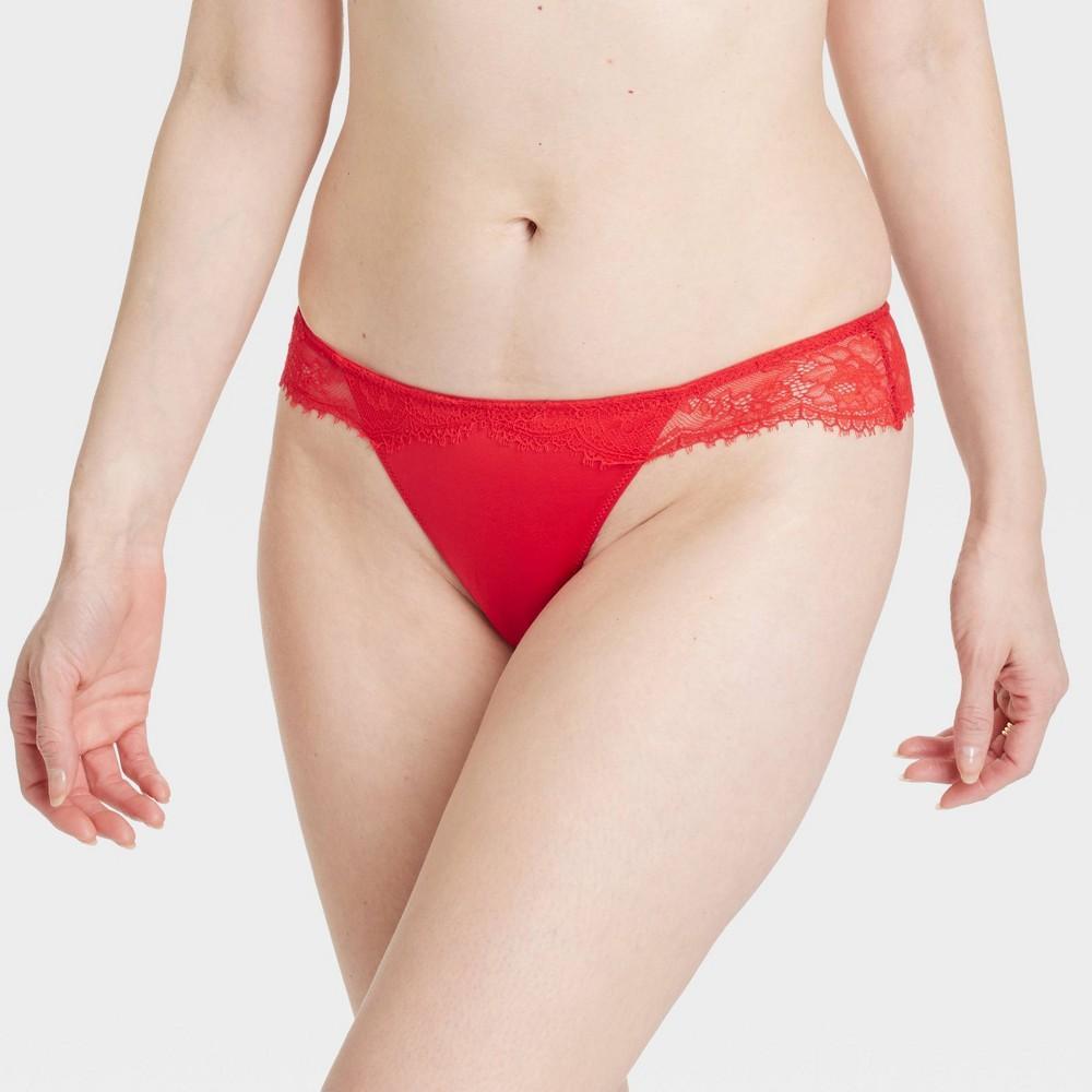 Womens Key Trim Keyhole Back Bikini Underwear - Auden Wowzer Red M Product Image