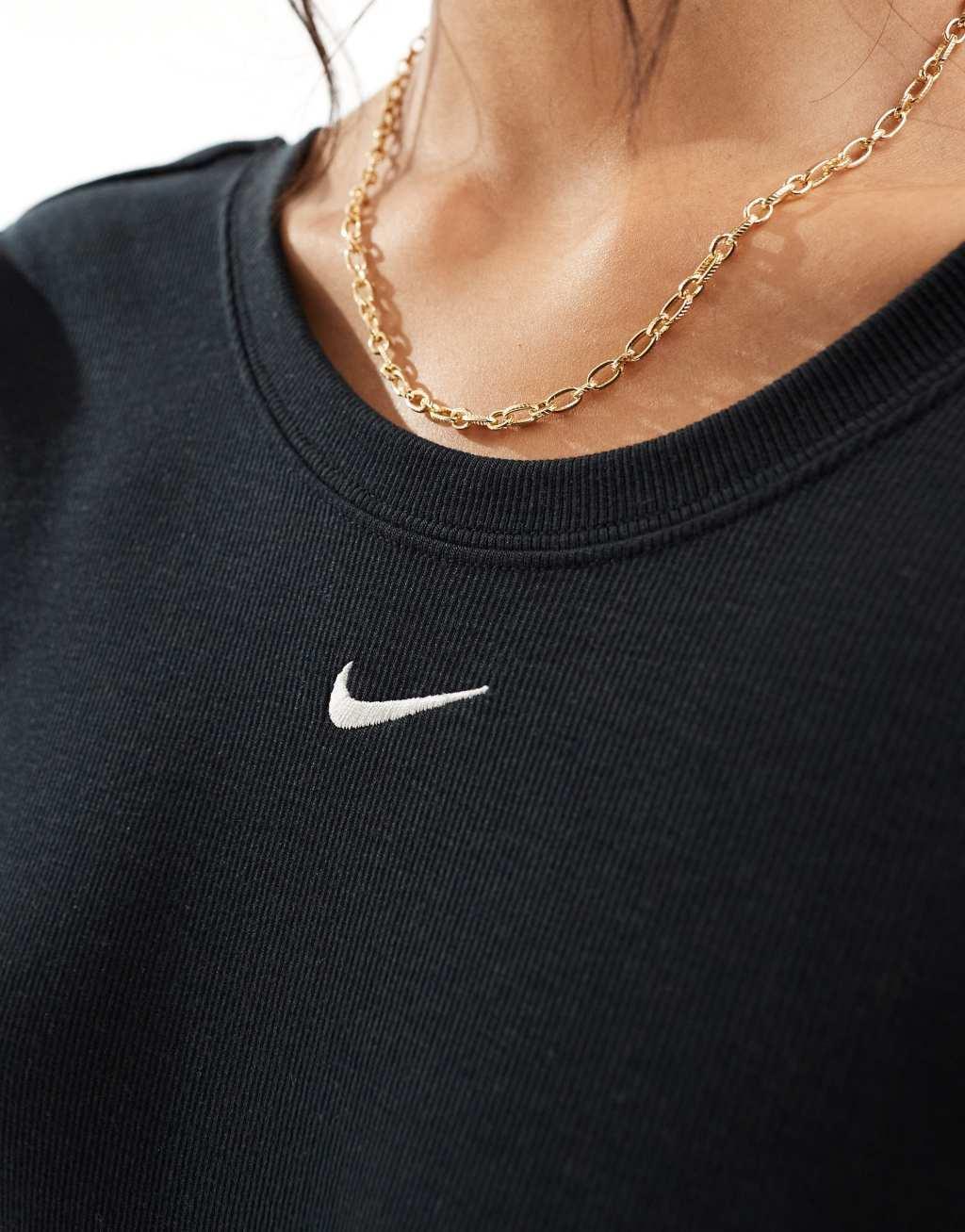 Nike Womens Nike Chill Knit Mini Rib Top - Womens Black/Sail Product Image