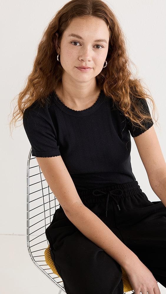 Leset Pointelle Short Sleeve Tee | Shopbop product image