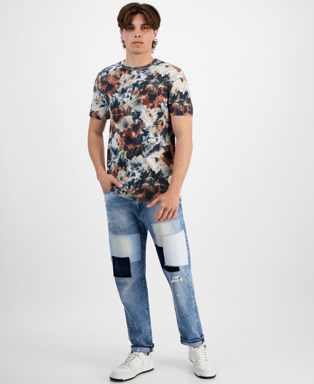 Guess Mens Textured Floral Graphic T-Shirt Product Image