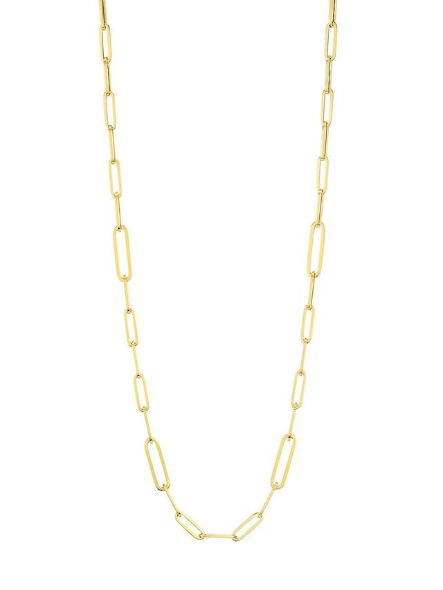 Womens 18K Yellow Gold Oval Paper Clip Chain Necklace, 22 Product Image