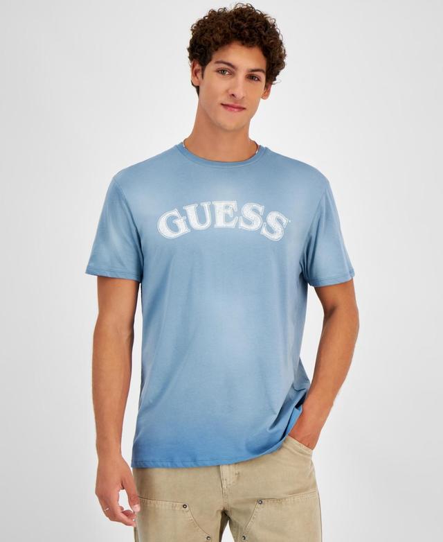 Guess Mens Short Sleeve Arched Logo Crewneck T-Shirt Product Image