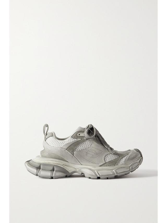 BALENCIAGA 3xl Suede And Mesh Sneakers In Light Grey Product Image