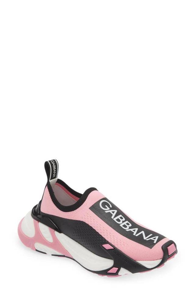 DOLCE & GABBANA Pink Logo-print Panelled Trainers Product Image