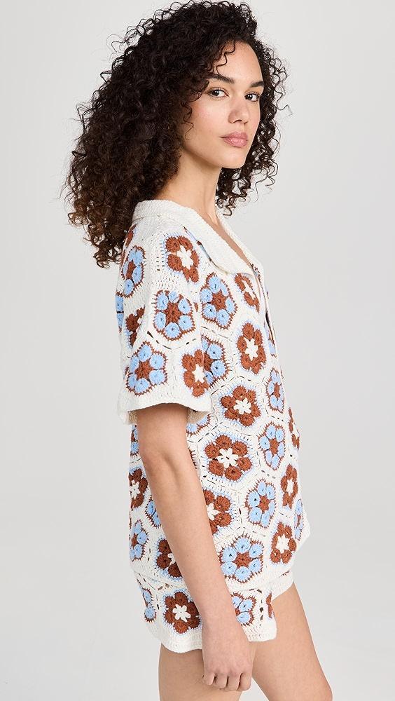 MINKPINK Dawn Flower Crochet Shirt | Shopbop Product Image