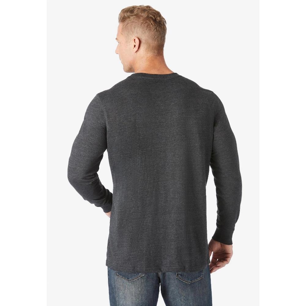 KingSize Men's Big & Tall Shrink-Less Lightweight Long-Sleeve Crewneck Pocket T-Shirt Product Image