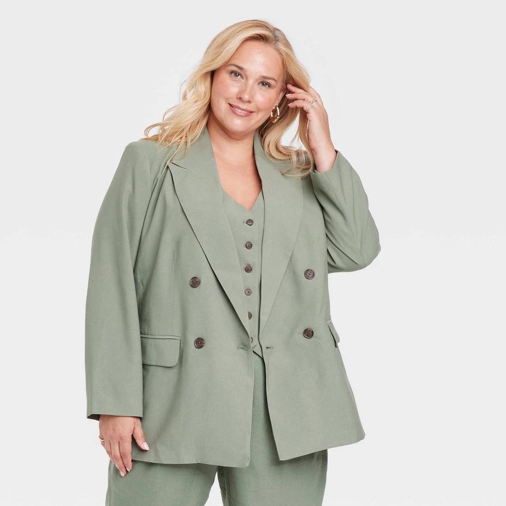 Womens Double Breasted Blazer - A New Day 1X Product Image