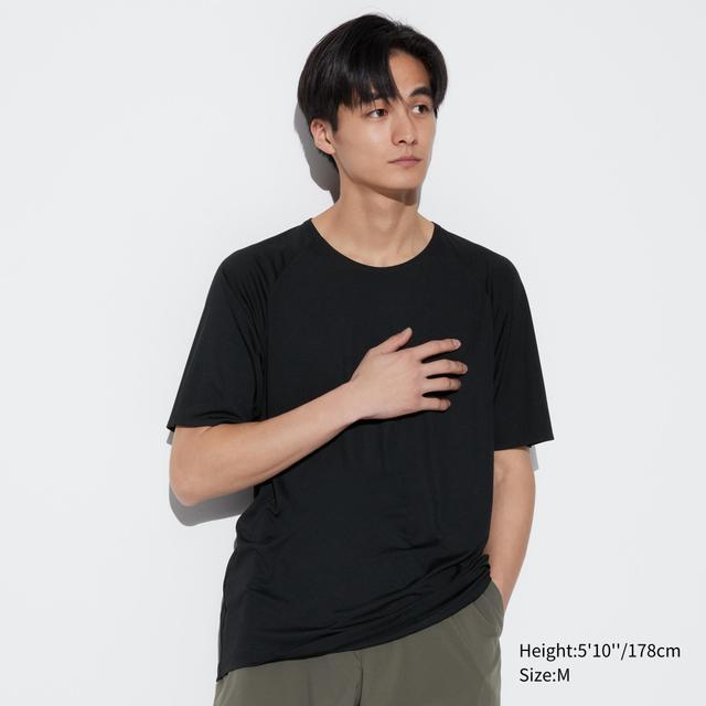 Mens Dry-Ex T-Shirt (Light) Black XL UNIQLO US Product Image