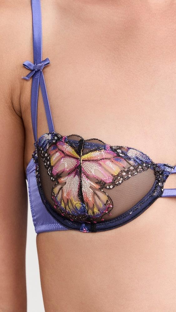 Fleur du Mal Butterfly Embroidery Balconette Bra | Shopbop Product Image