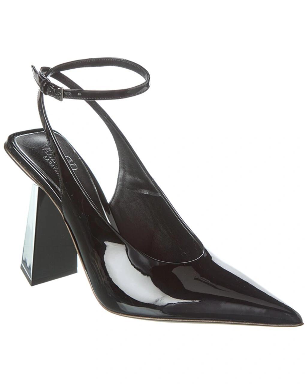 Valentino One Stud 100 Patent Pump In Black Product Image