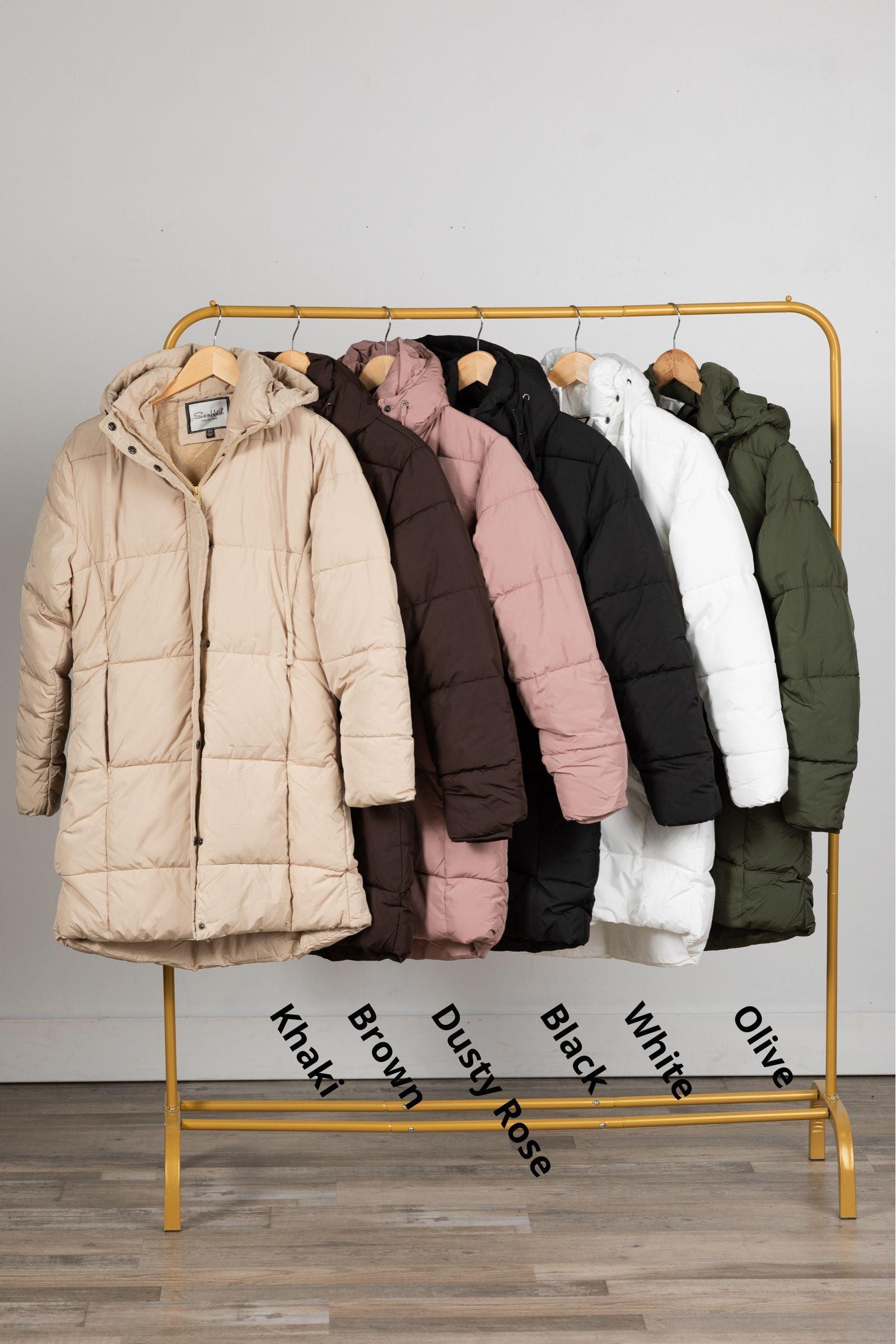 Puffer Jacket With Drawstring Hoodie Product Image