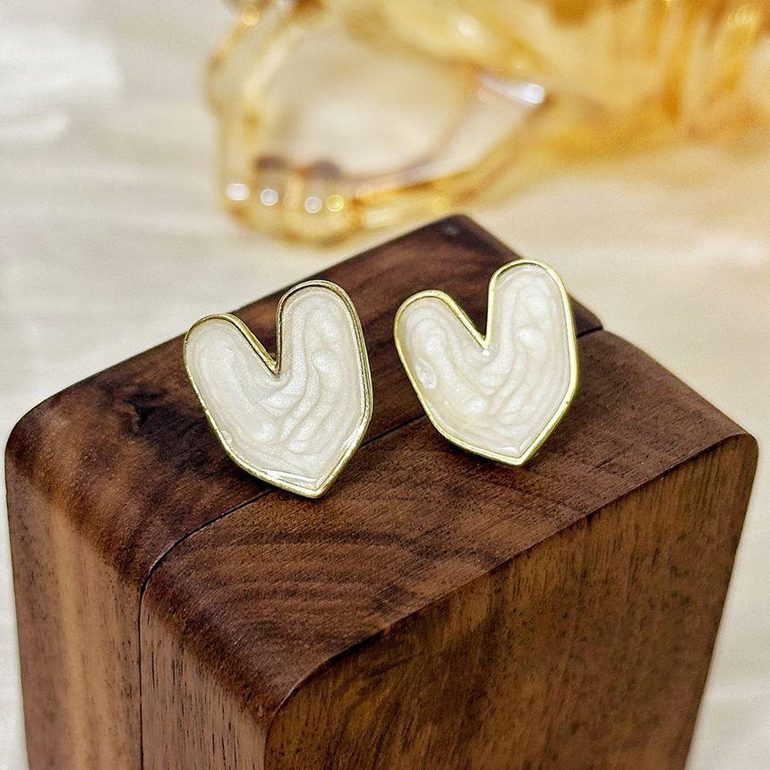 Heart Glaze Alloy Stud Earring Product Image