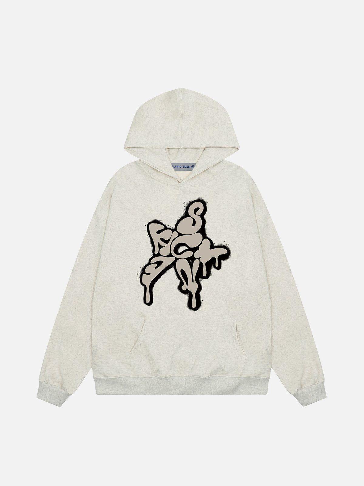 Aelfric Eden Letter Star Print Hoodie Product Image