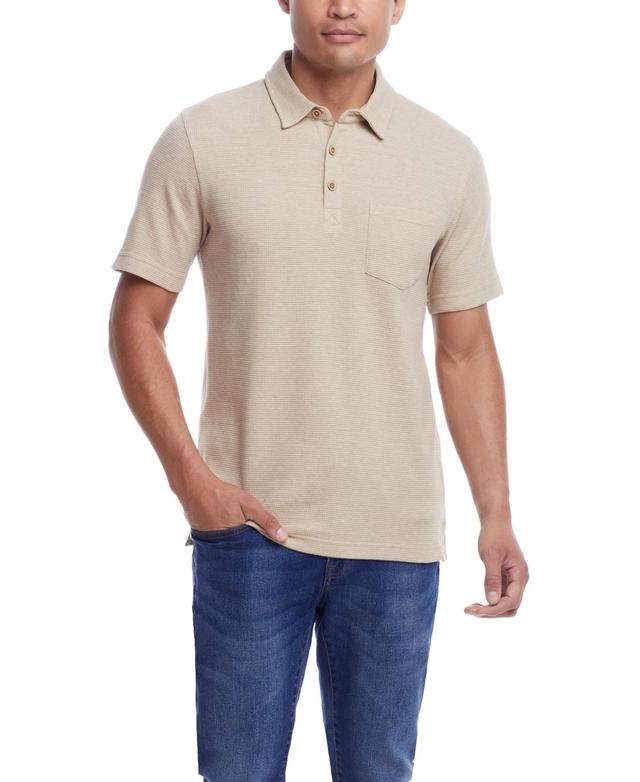 Weatherproof Vintage Mens Short Sleeve Waffle Polo Shirt Product Image