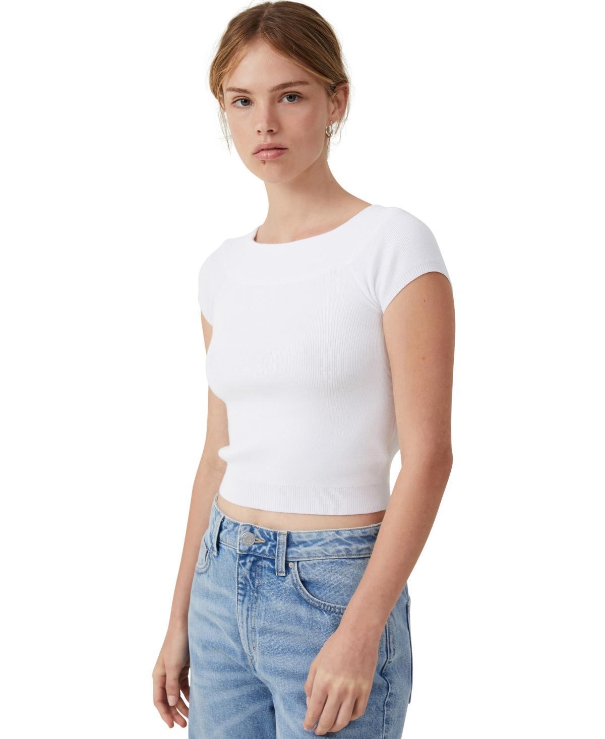 Women's Rib Off Shoulder Knit Top Product Image