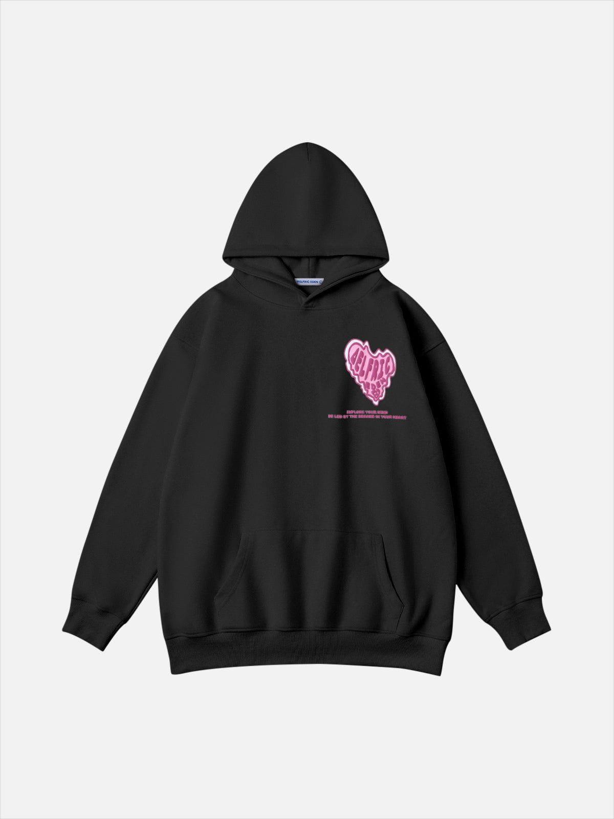 Aelfric Eden Pink Heart Print Hoodie Product Image