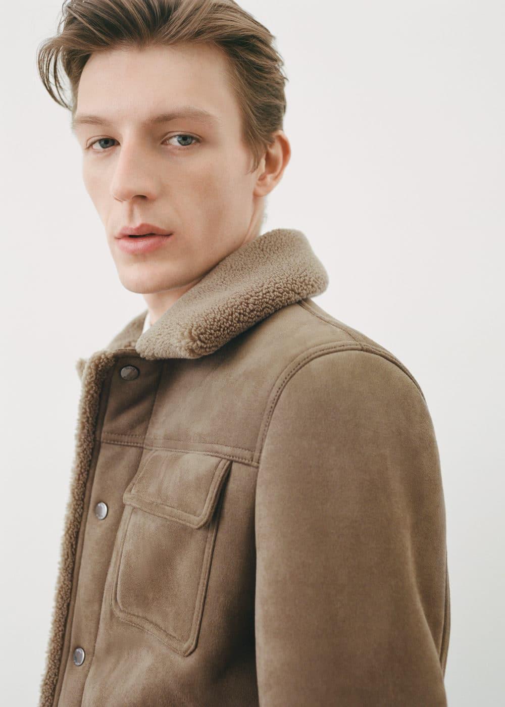 Mango Mens Shearling-Lined Jacket Product Image