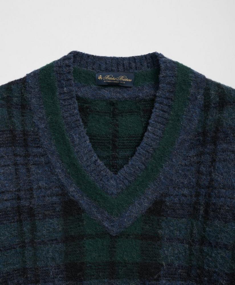 Tennis Sweater in Black Watch Brushed Wool Product Image