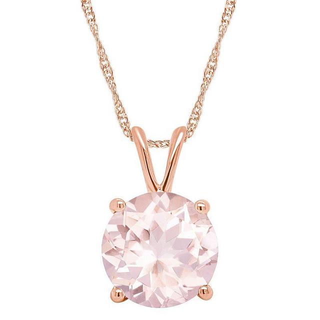 Alyson Layne 14k Gold Round Morganite Pendant Necklace, Womens Product Image