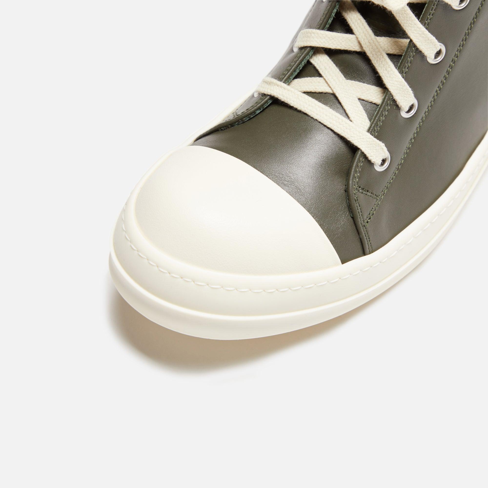 Rick Owens Scarpe in Pelle Sneakers - Forest / Milk / Milk Male Product Image