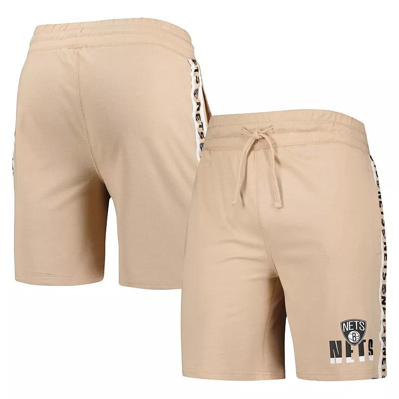 Mens Concepts Sport Tan Brooklyn Nets Stripe Shorts Product Image